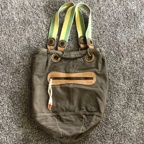 Brown Canvas Gap Bucket Bag - Picture 1 of 6